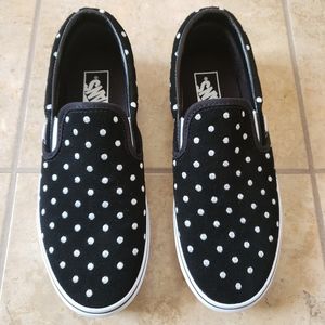 Vans platform black suede polka dot slip on RARE! 🔥🔥